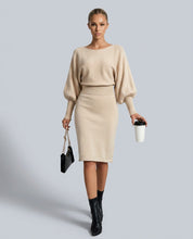 Seraphine Winthrop | Balloon Sleeve Knit Midi Dress For Women