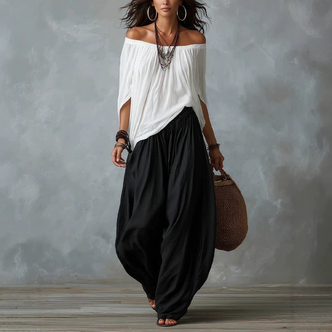 Novalee Penhurst | Off-Shoulder Top & Pants Lounge Set For Women