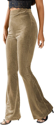 Adrienne Castel | High-Waist Velvet Flare Pants For Women