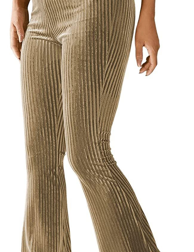 Adrienne Castel | High-Waist Velvet Flare Pants For Women