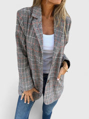 Victoria Pemberton | Grey Plaid Oversized Blazer