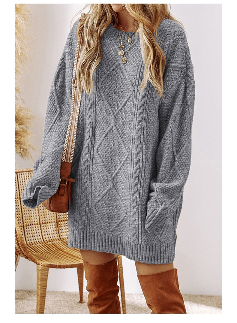 Noémie Castellan | Cable Knit Sweater Mini Dress For Women