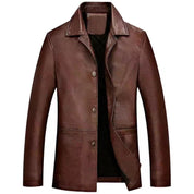 Ike Langbridge | Shirt-Collar Leather-Look Jacket For Men