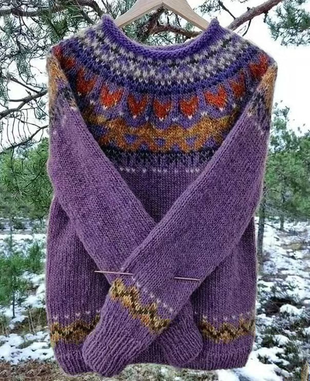 Solange Winterbourne | Nordic Fair Isle Oversized Sweater For Women