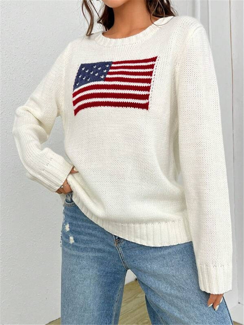Payton Holbrook | American Flag Knit Sweater For Women
