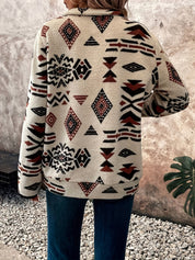 Juliette Rosnay | Aztec-Print Sweater With Quarter-Zip Collar