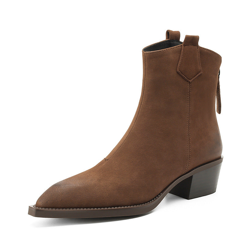 Pauline Ferrand | Suede Ankle Boots With Pointed Toe For Women