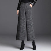 Noemi Castellucci | High-Waisted Plaid Trousers With Belt Buckle For Women