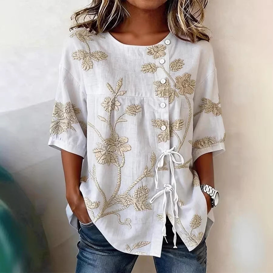 Charlotte Vasseur | Floral Embroidered Blouse For Women