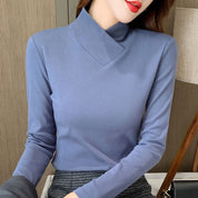 Lou Braydale | Crossover V-Neck Turtleneck Top For Women