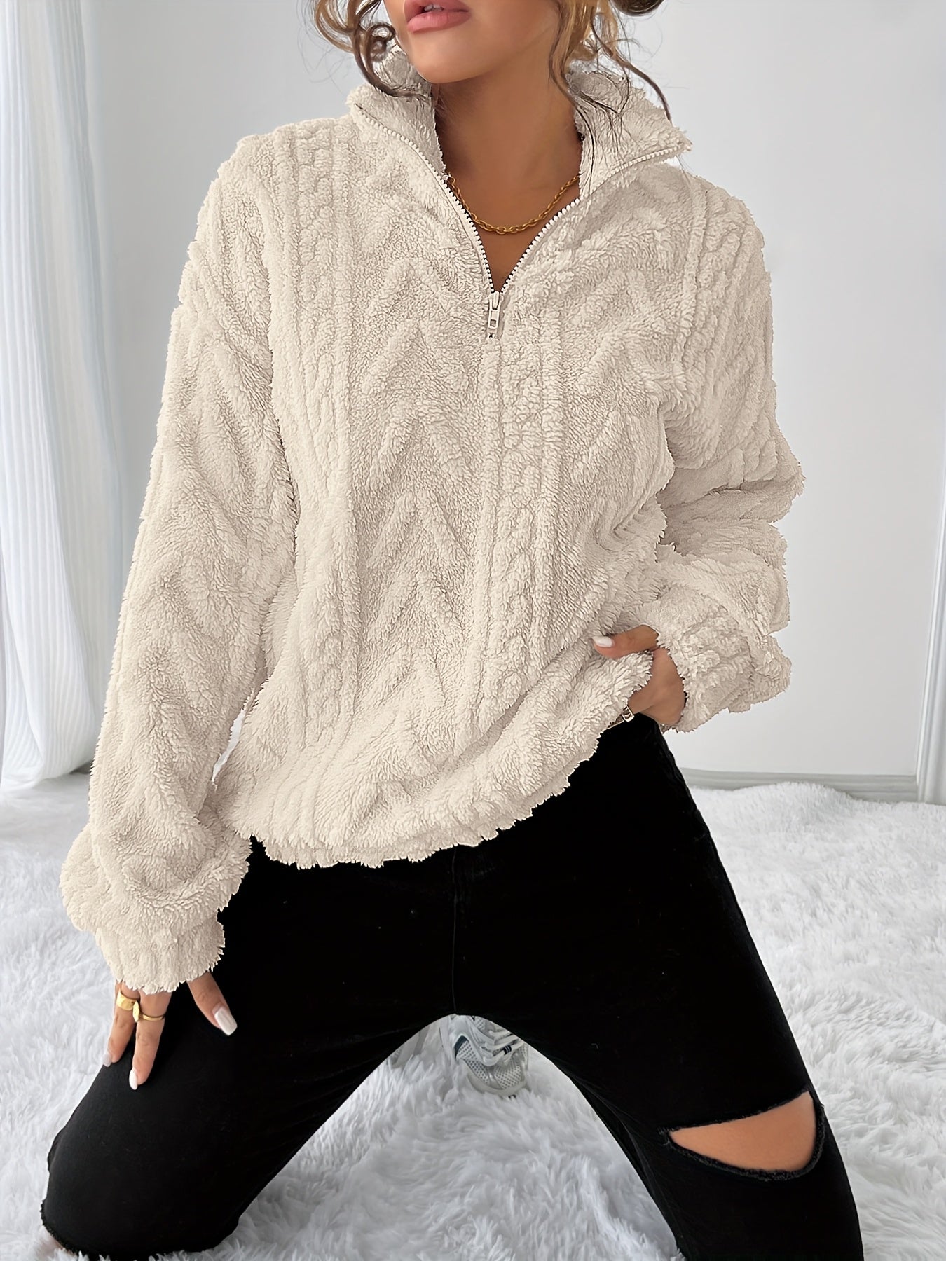 Margherita Solvang | Textured Cable-Knit Sweater For Women