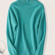 Josephine Alderidge | Diamond-Knit Turtleneck Sweater For Women