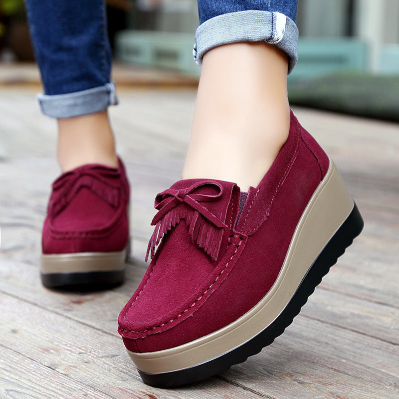 Beatrice Lombard | Tassel Bow Suede Loafers For Women