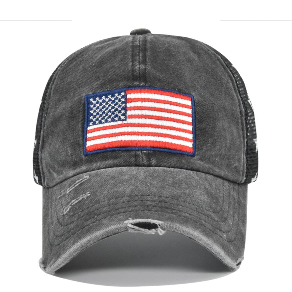 Beatrice Fontaine | Distressed American Flag Veterans Day Baseball Cap Unisex