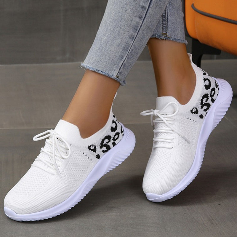 Selena Whitfield | Leopard Print Lace-Up Sneakers For Women