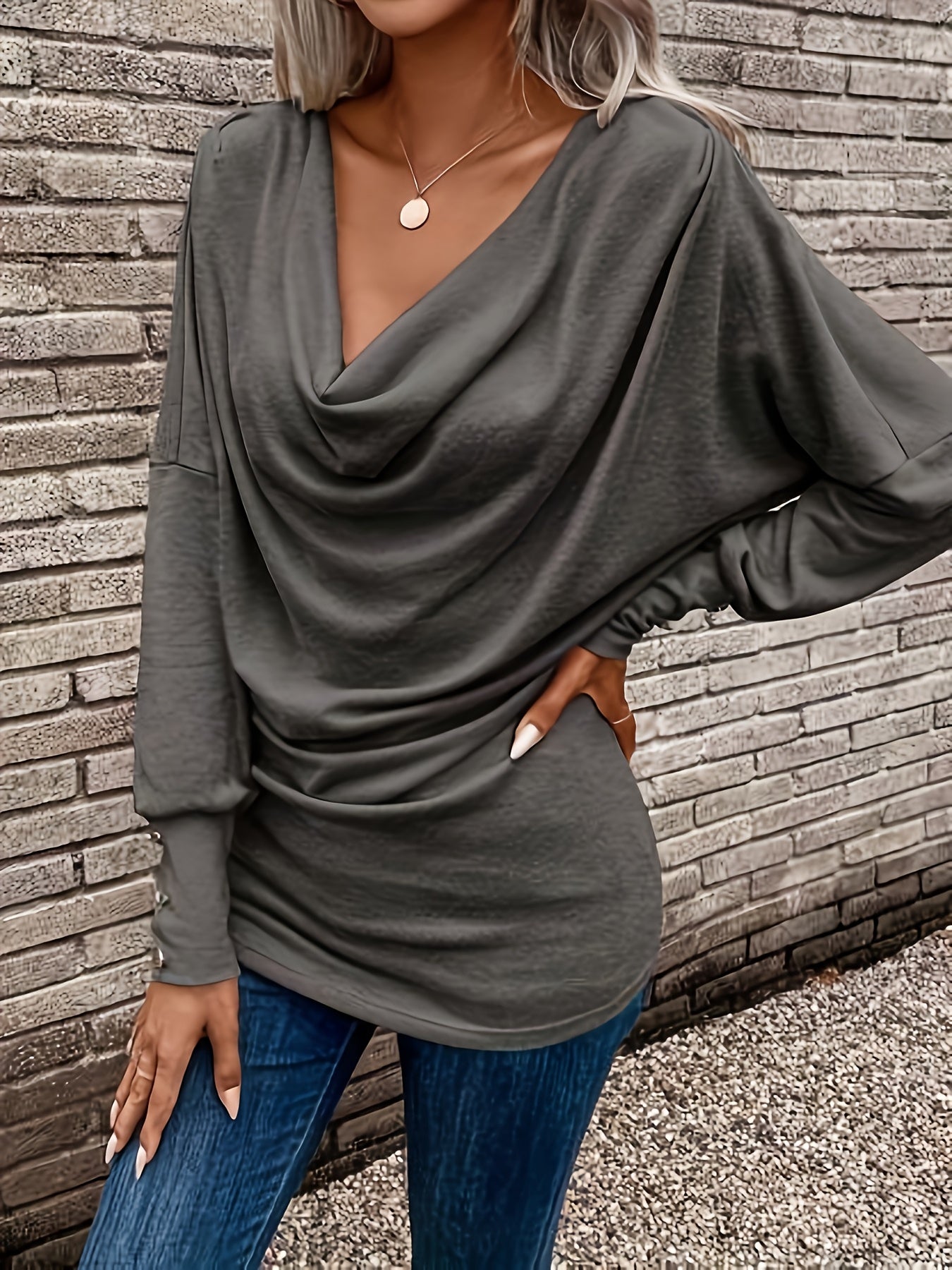 Roxane Chevalier | Cowl Neck Long Sleeve Top For Women