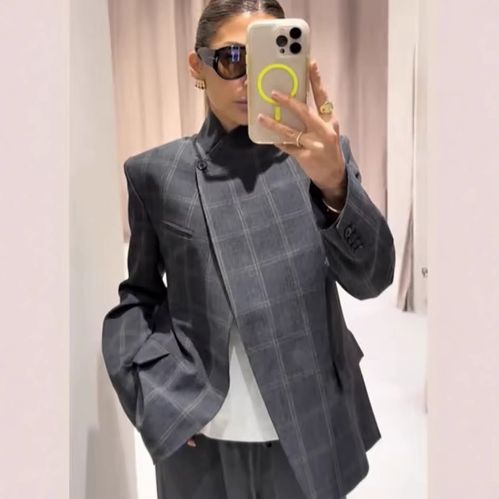 Corinne Vantrelle | Plaid Work Jacket For Women