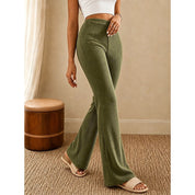 Adrienne Beaufort | Ribbed High-Waist Flare Pants For Women