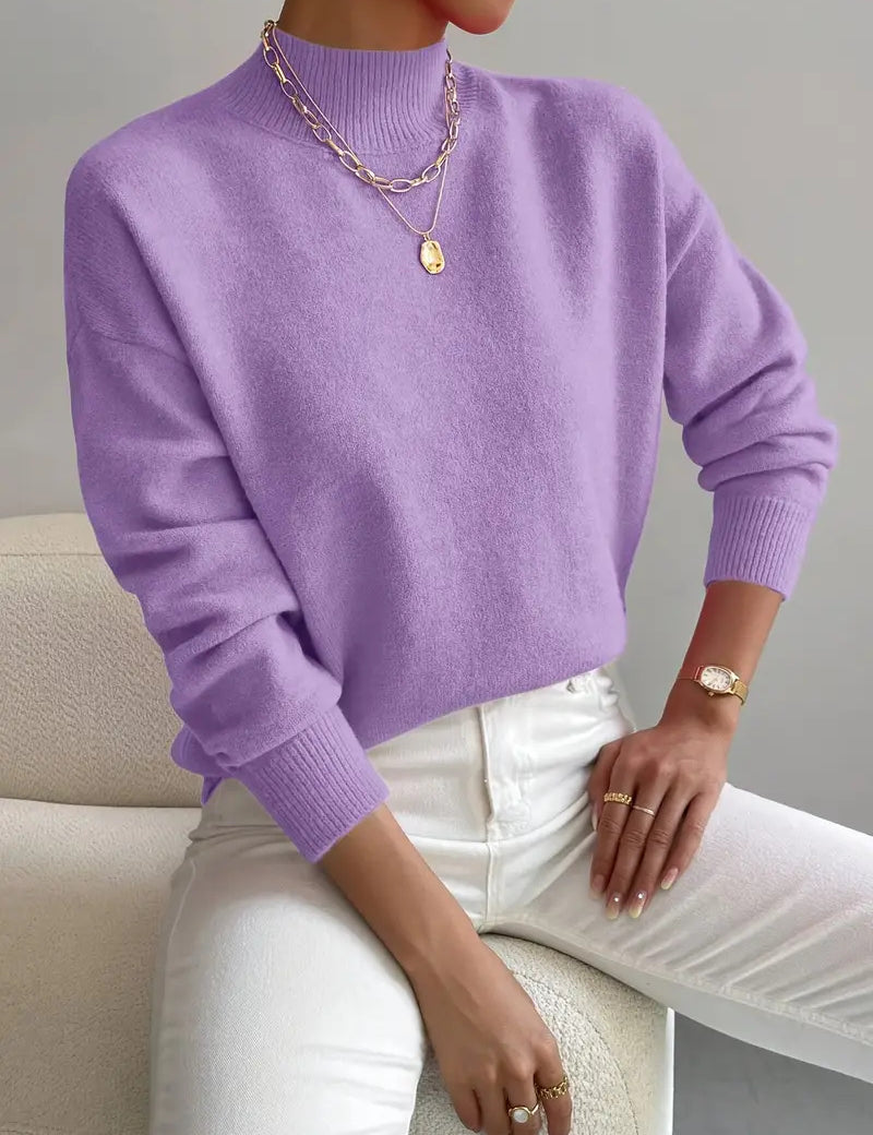 Elouise Cavanagh | Mock Neck Knit Sweater For Women