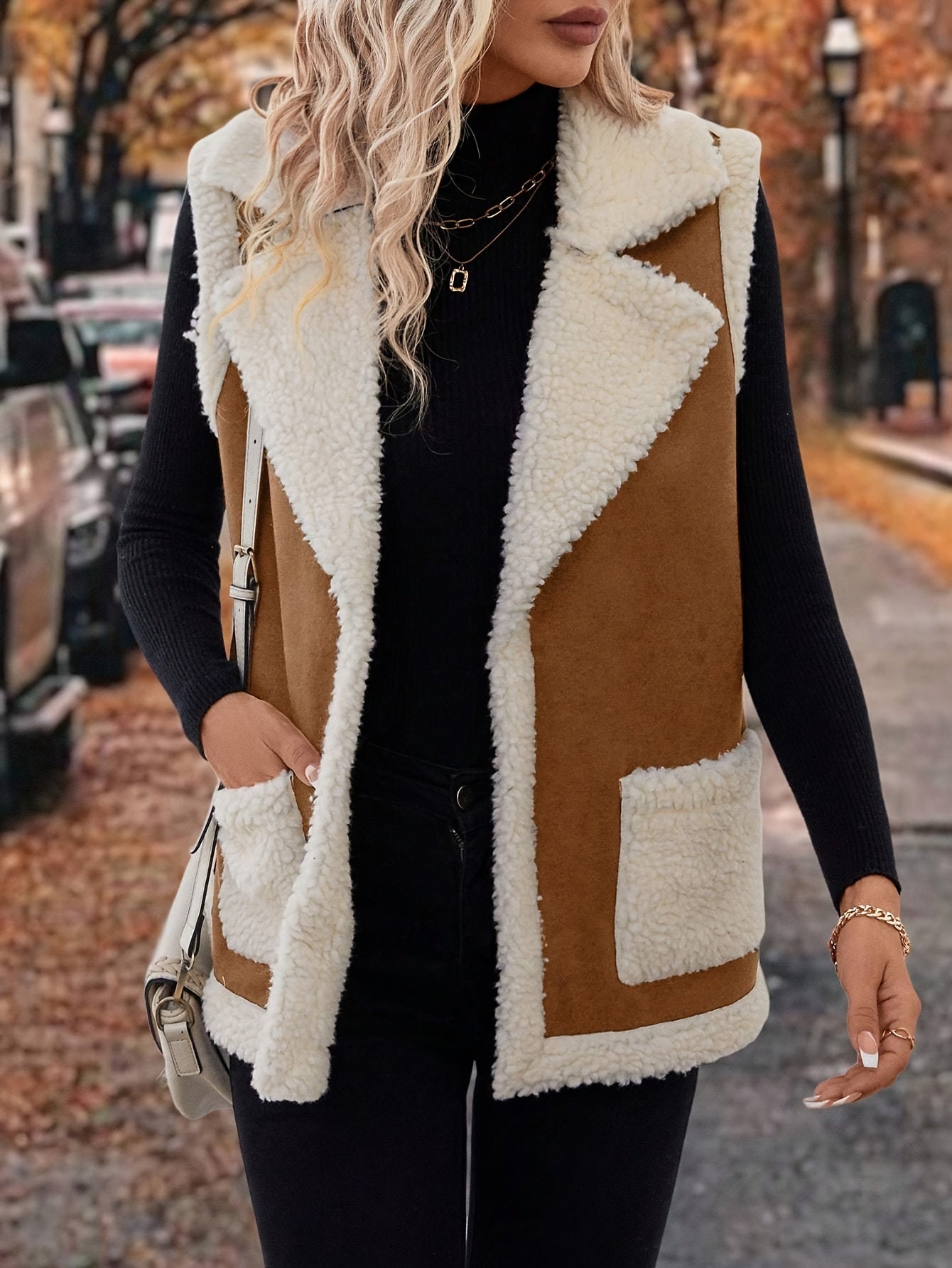 Nathalie Cassin | Shearling-Lined Suede Vest For Women