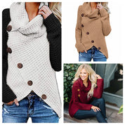 Solene Bardot | Cowl Neck Waffle Knit Sweater For Women