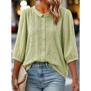 Nicoletta Farnese | Embroidered Peter Pan Collar Blouse For Women