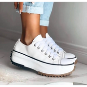 Elspeth Ravencourt | Black Platform Lace-Up Sneakers for Women