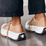 Elspeth Ravencourt | Black Platform Lace-Up Sneakers for Women