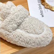 Rosette Faircliff | Plush Sherpa Moccasin Flats in Cream