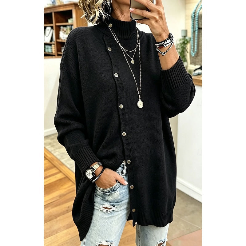 Odile Fontclair | Longline Button-Front Sweater For Women