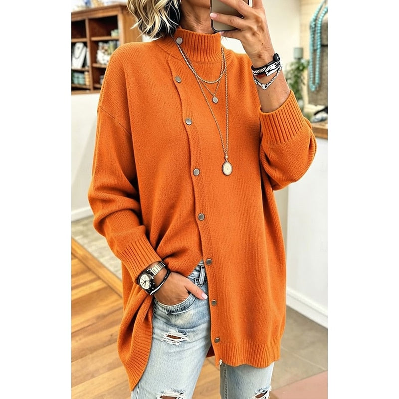 Odile Fontclair | Longline Button-Front Sweater For Women