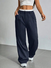 Odile Ferrand | Pinstripe Wide-Leg Trousers For Women