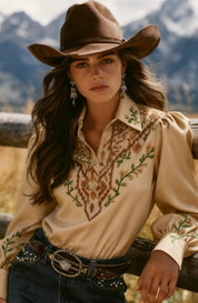 Annabelle Sinclair | Polka Dot Puff Sleeve Blouse For Women