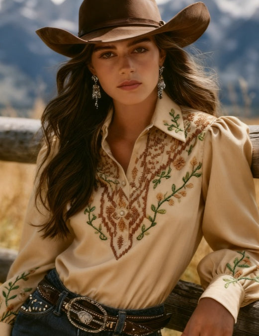Annabelle Sinclair | Polka Dot Puff Sleeve Blouse For Women