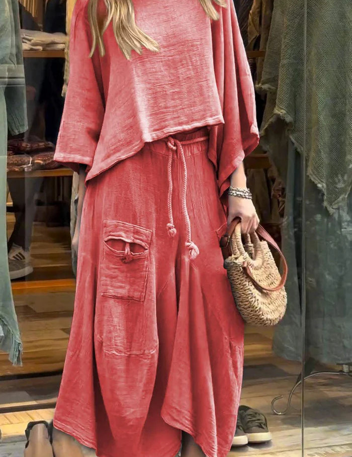 Marlowe Fontcrest | Linen-Look Two-Piece Maxi Skirt Set For Women