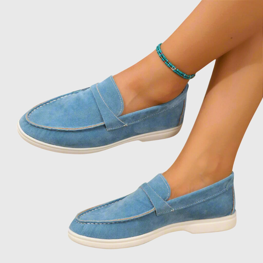 Claudine Ashworth | Orthopedic Suede Loafers in Beige