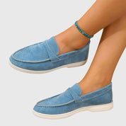 Claudine Ashworth | Orthopedic Suede Loafers in Beige