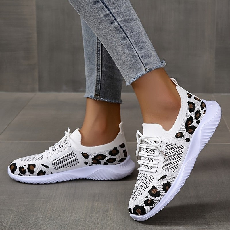 Selena Whitfield | Leopard Print Lace-Up Sneakers For Women