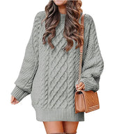Eleanora Vance | Cable Knit Mini Sweater Dress For Women