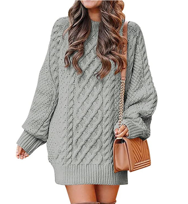 Eleanora Vance | Cable Knit Mini Sweater Dress For Women