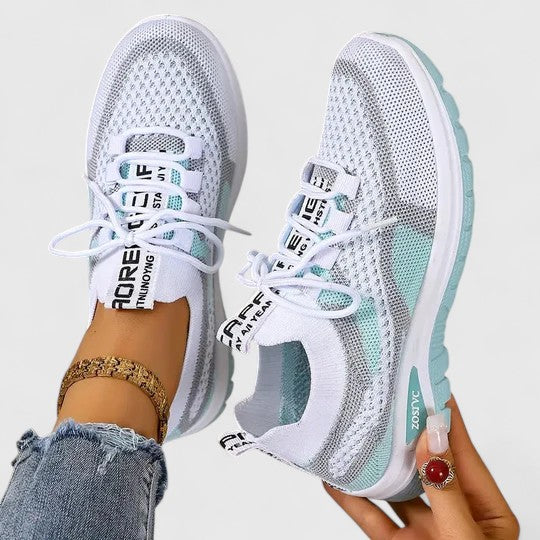 Emmeline Hartcross | Orthopedic Mesh Sneakers in Pink Beige