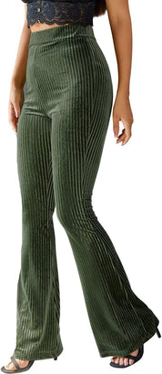 Adrienne Castel | High-Waist Velvet Flare Pants For Women