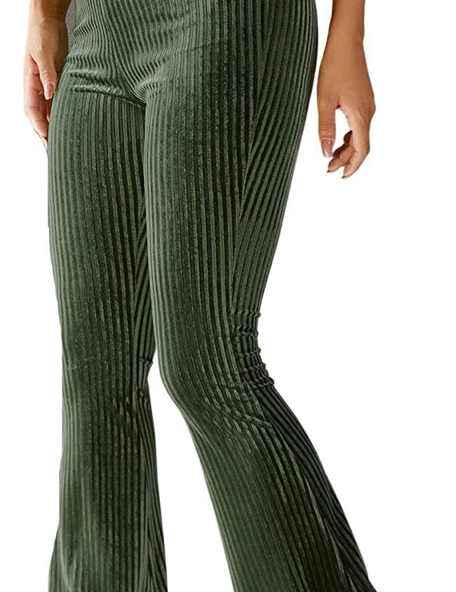 Adrienne Castel | High-Waist Velvet Flare Pants For Women