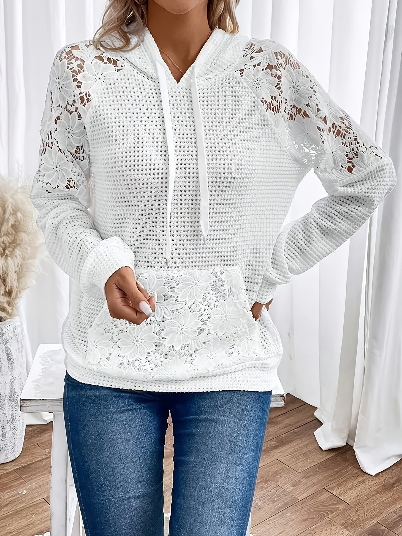 Giulia Renard | Floral Lace Hoodie For Women