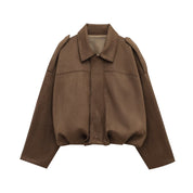 Renata Ashbourne | Faux Suede Pilot Jacket For Women