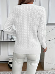 Simone Aldridge | Cable-Knit Round Neck Sweater For Women
