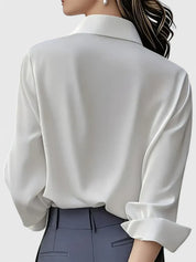 Clarisse Wentford | White Long Sleeve Button-Down Shirt