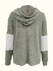 Charlotte Devereaux | Textured Colour-Block Hooded Jacket For Women