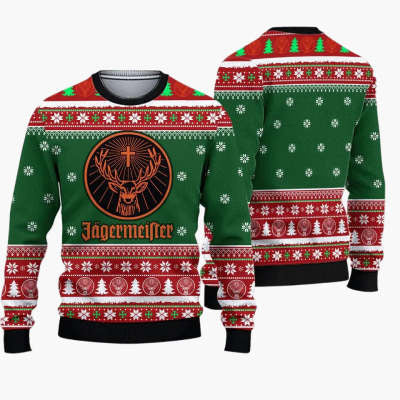 Jingle Frost | Red Dabbing Santa Reindeer Christmas Sweater For Men