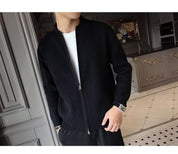 Jett Salton | Knit Bomber Zip-Up Cardigan Jacket For Men